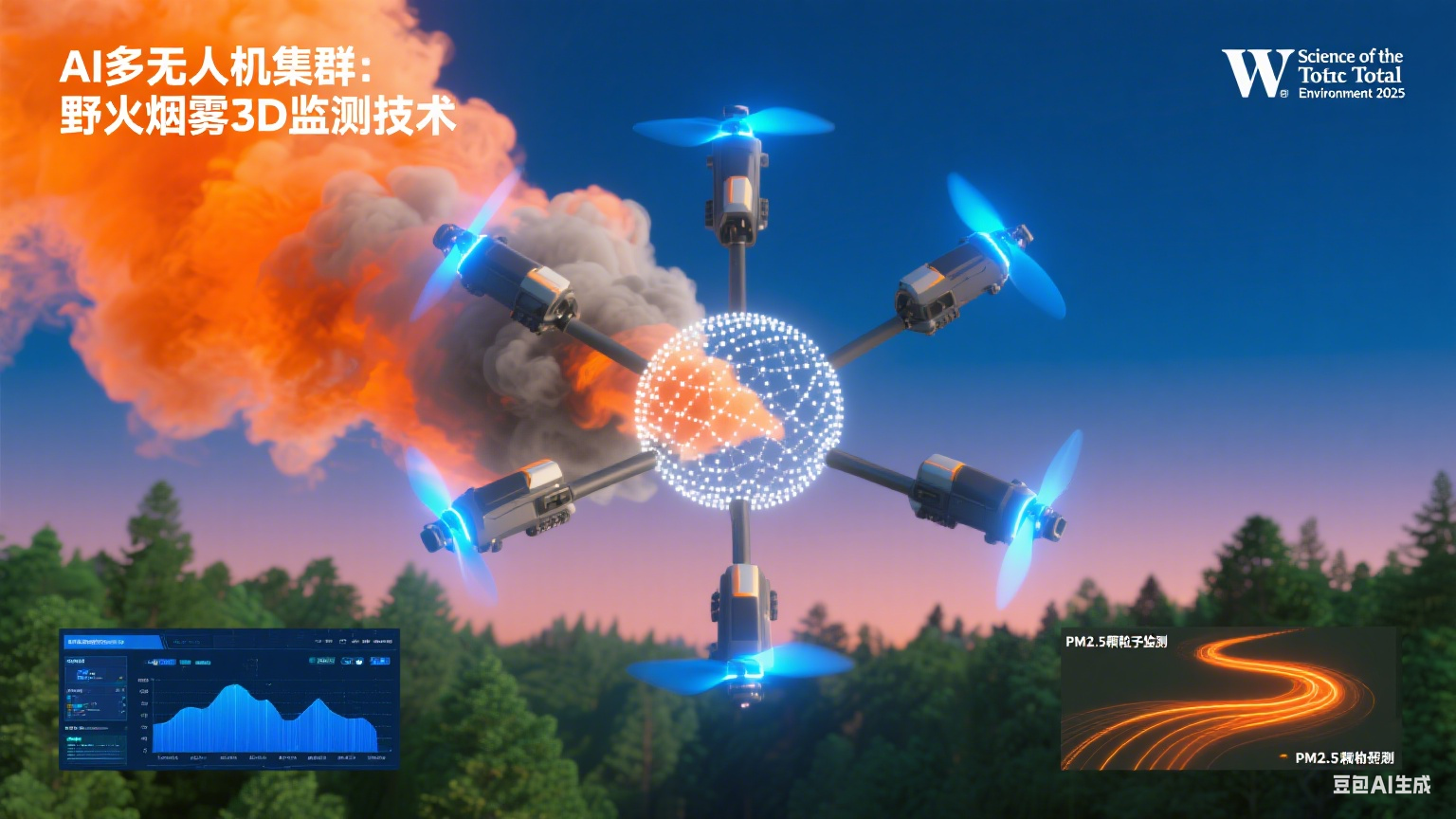 明尼苏达大学研发AI多无人机集群：实现野火烟雾3D高精度建模，突破传统监测瓶颈助力大气灾害精准防控
