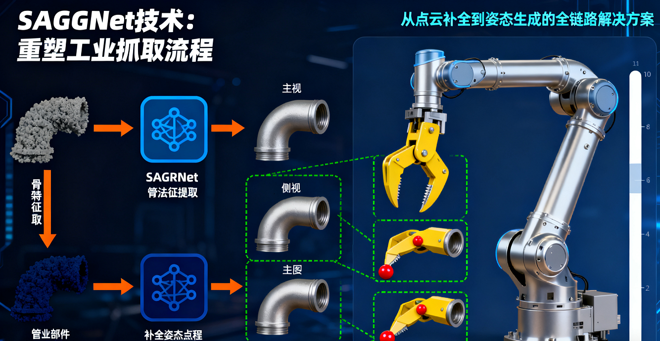工業零件抓取新方案：SAGRNet點云補全+骨架引導，遮擋場景成功率達78%