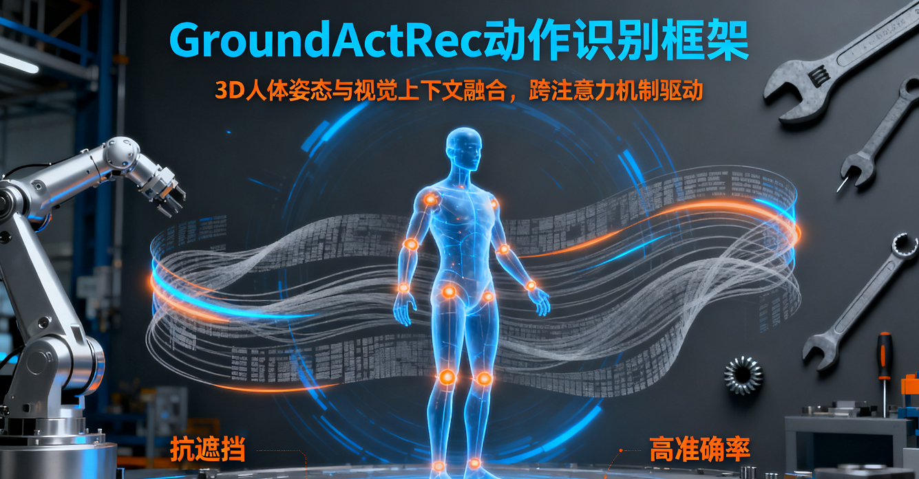 3D人體姿態融合的穩健動作識別框架GroundActRec：跨注意力機制賦能，高遮擋場景準確率提升6.79%