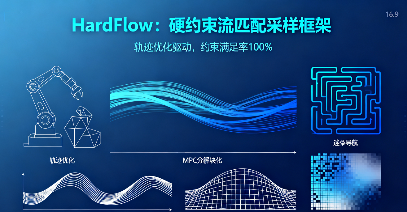 軌跡優化驅動的硬約束流匹配采樣框架HardFlow：無訓練引導，約束滿足率100%，多領域誤差降52.8%