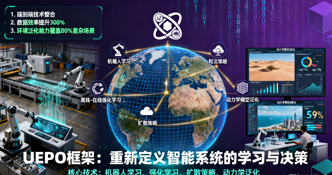 UEPO：解決機器人學習模態覆蓋與分布偏移的統一生成式強化學習框架