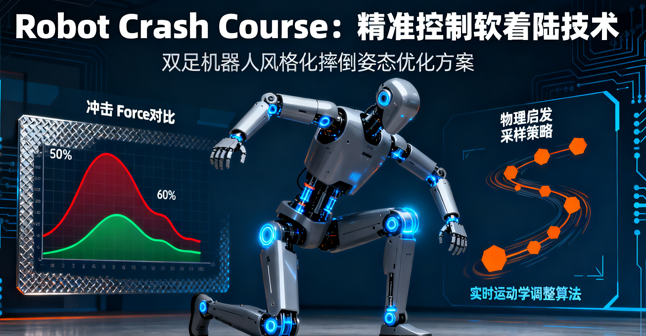 機器人摔倒零損傷的快速學習框架Robot Crash Course：機器人沖擊降低超60%，支持任意未見末端姿態，真實世界零損傷