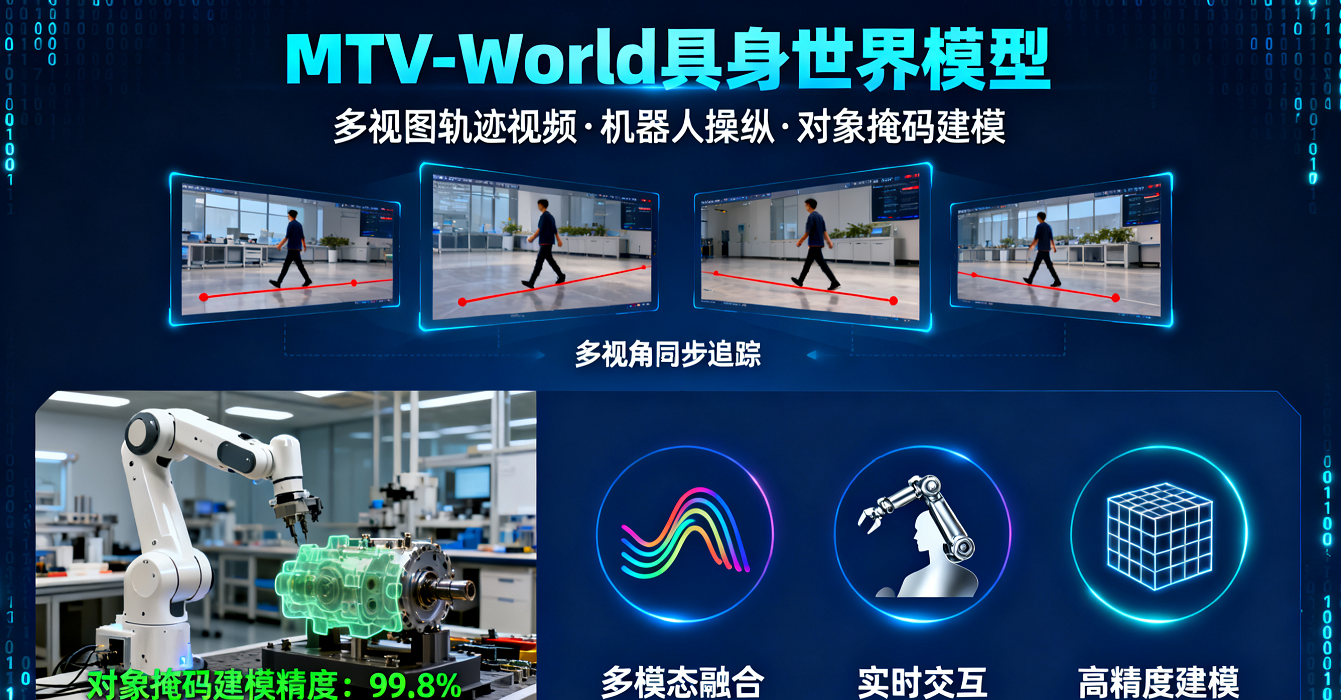 基于多视图轨迹视频的高一致性具身世界模型MTV-World： 赋能精准机器人操纵预测