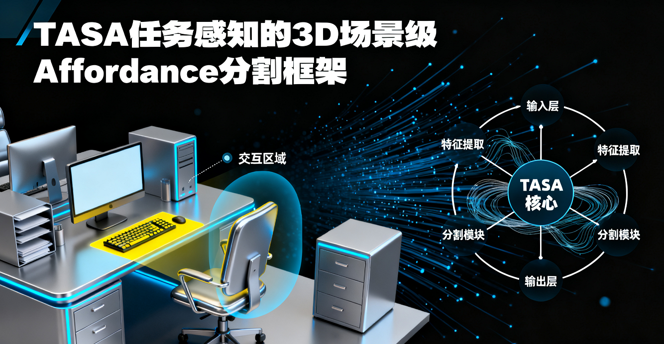 任務感知的3D場景級Affordance分割框架TASA：融合2D引導與幾何細化的精準交互區域定位