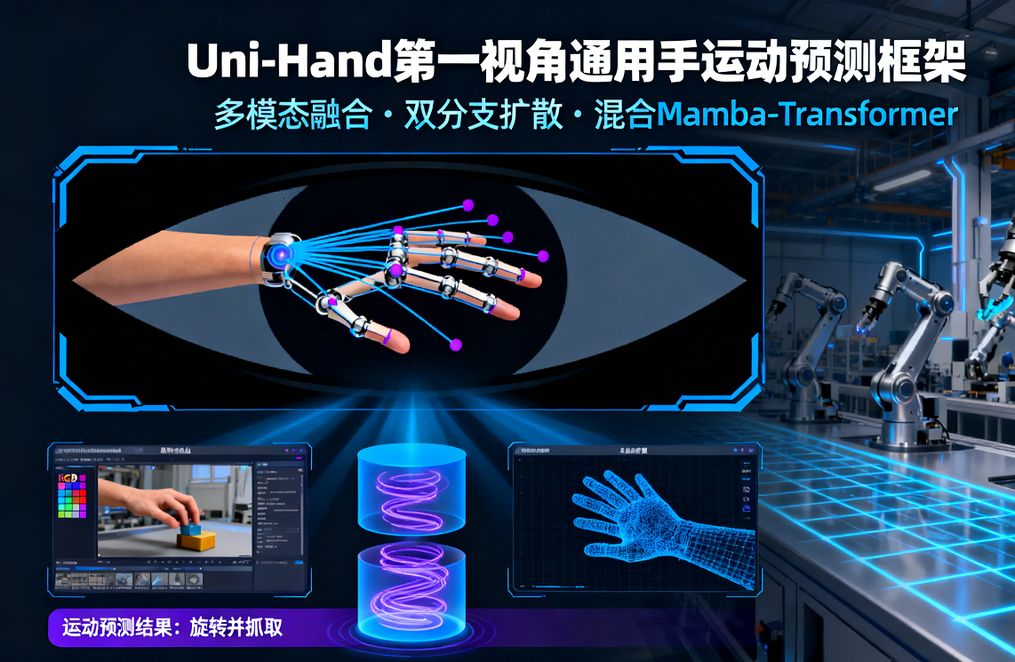 第一視角下的通用手運動預測框架Uni-Hand：多模態融合與下游任務賦能新范式